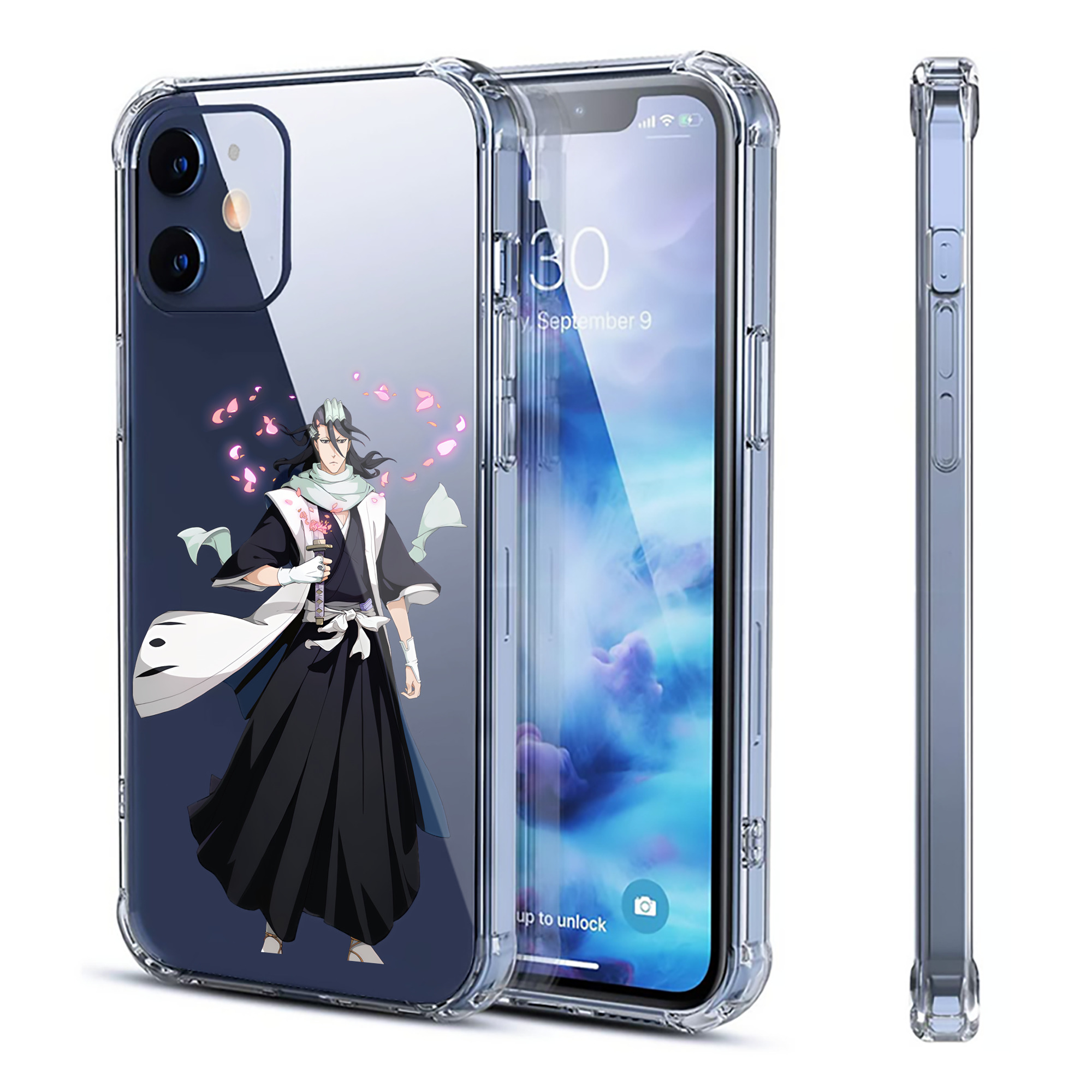 （画像用） ブリーチ くちき びゃくや BLEACH Kuchiki Byakuya 【iPhone 12シリーズ対応】透明スマホケース（クリアソフトケース）